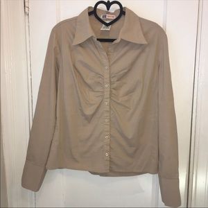 Khaki Button Up/Size Medium/Stretchy